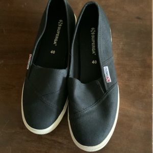 Black Superga slip on sneakers size 40